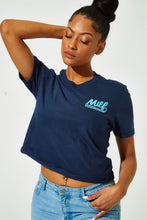 Load image into Gallery viewer, Retro Cropped Tee Navy Blue